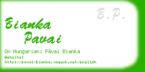 bianka pavai business card