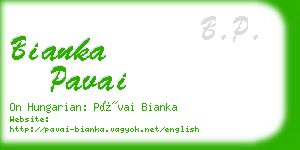 bianka pavai business card